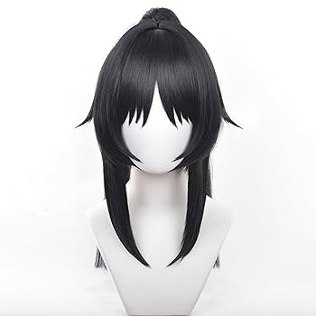 コスプレウィッグ pony Amazon.com: LABEAUTÉ Straight Black Cosplay Wig with